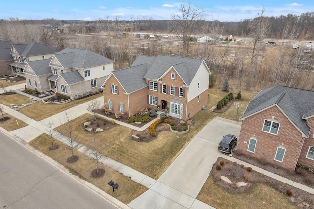 aerial view with a residential view