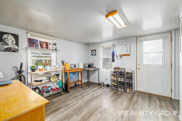 office with wood finished floors