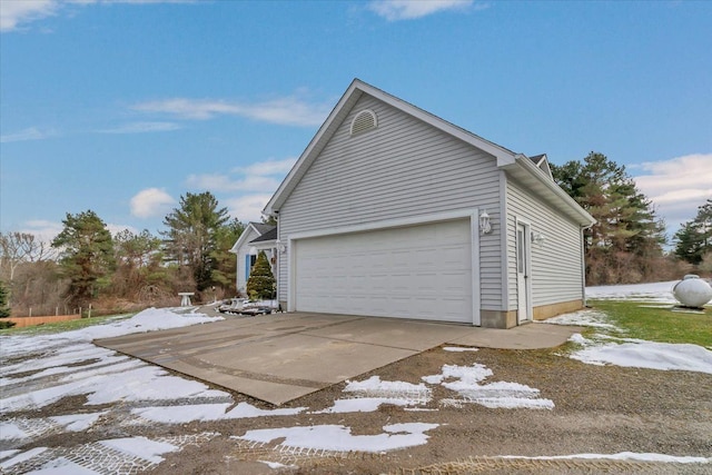 view of snow covered property