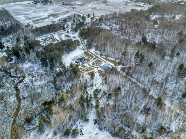 view of snowy aerial view