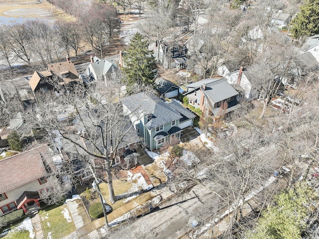 aerial view with a residential view