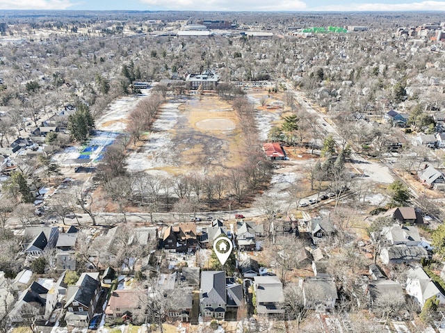 drone / aerial view featuring a residential view