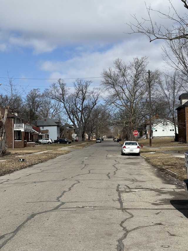 view of road featuring a residential view