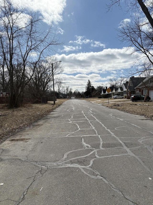 view of street featuring a residential view