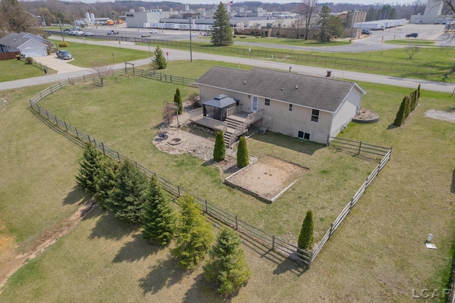 aerial view with a rural view