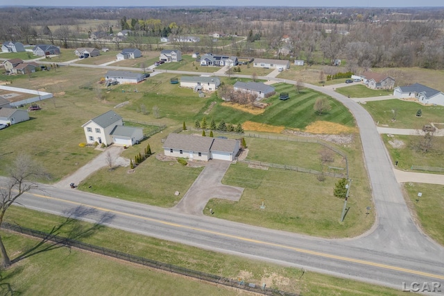 bird's eye view with a residential view