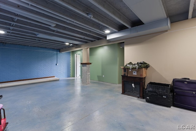 view of finished below grade area