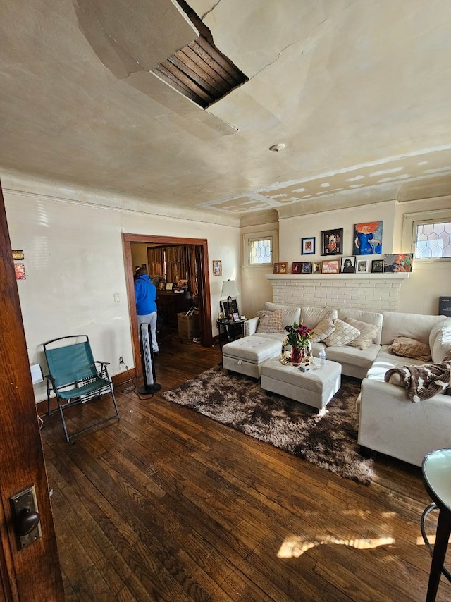 living area featuring wood-type flooring