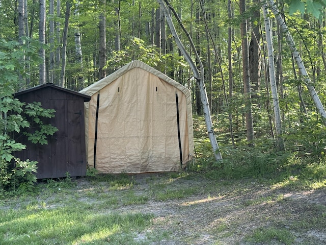19084 200th Ave, Tustin, MI 49688 - view of shed with a forest view
