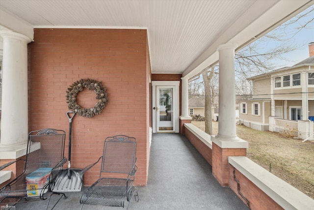 exterior space with covered porch