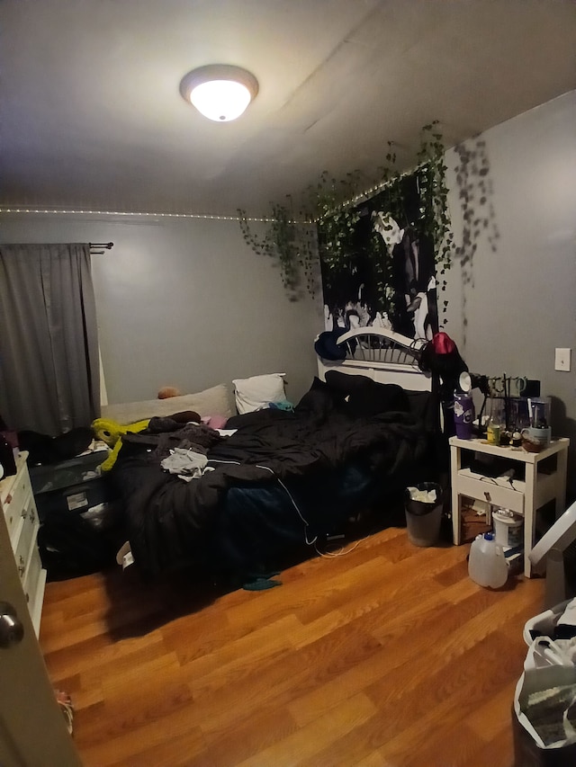 bedroom with wood finished floors