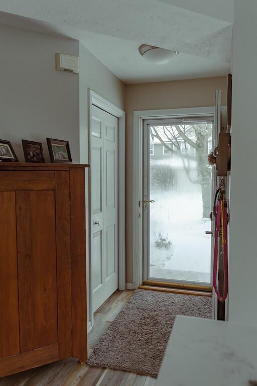 entryway featuring light wood-style floors