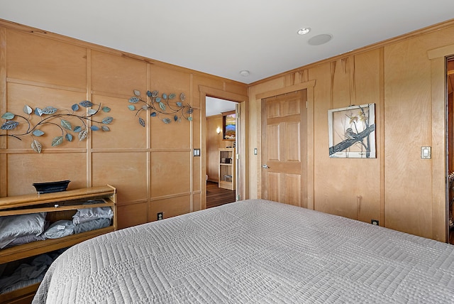 bedroom with a decorative wall