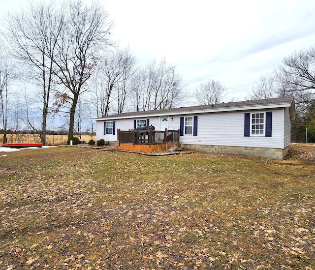 view of front of property with a deck