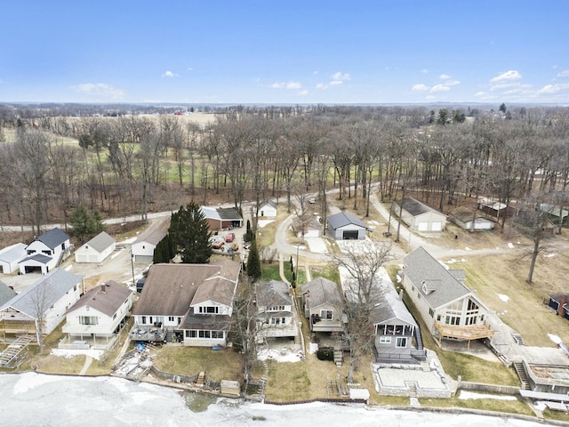 aerial view with a residential view