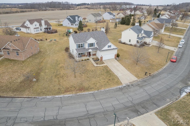 bird's eye view with a residential view