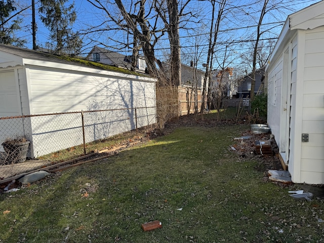 view of yard with fence