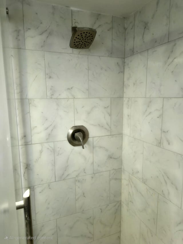 interior details with tiled shower