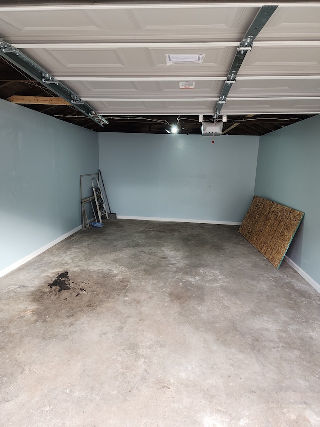 garage with baseboards