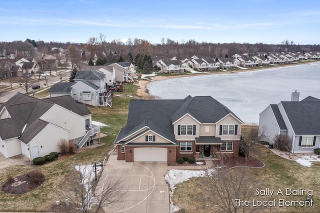 drone / aerial view with a residential view