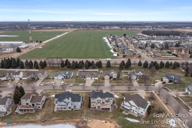 drone / aerial view with a residential view