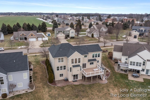 drone / aerial view with a residential view