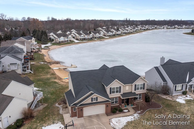 aerial view with a residential view