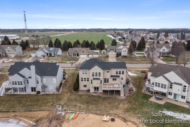 bird's eye view with a residential view