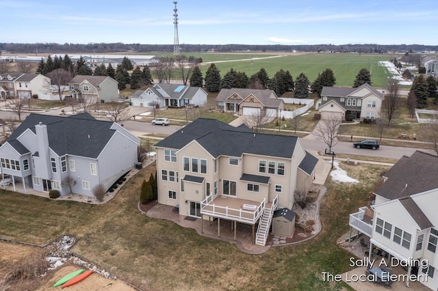 birds eye view of property featuring a residential view