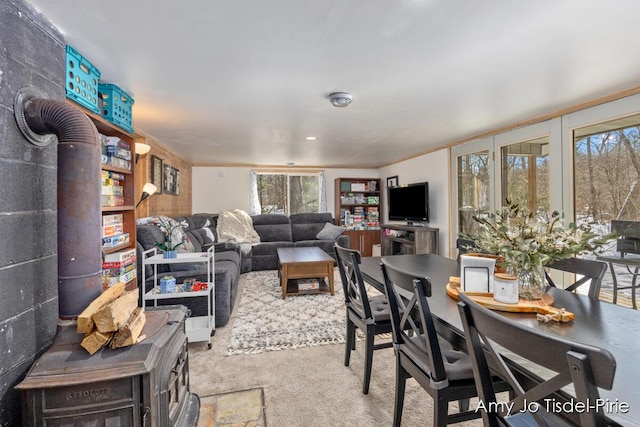 living room featuring carpet floors