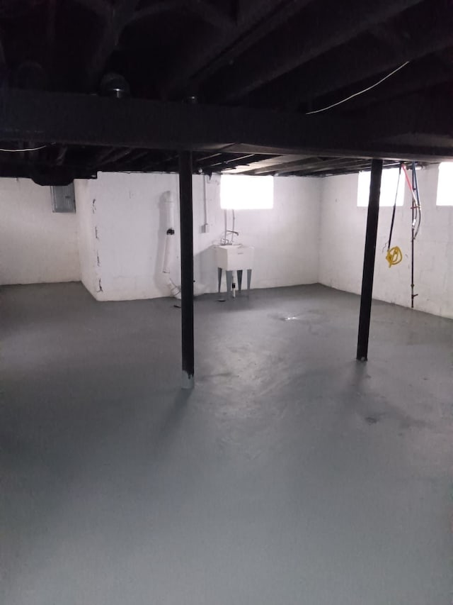 9183 Bishop St, Detroit, MI 48224 - below grade area with a sink and a healthy amount of sunlight