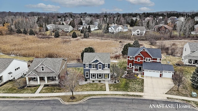 drone / aerial view with a residential view