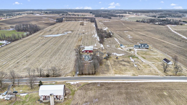 bird's eye view with a rural view