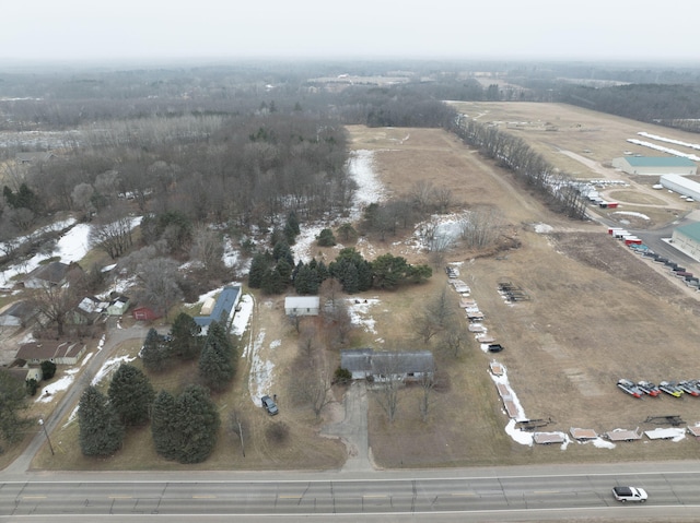 drone / aerial view with a rural view