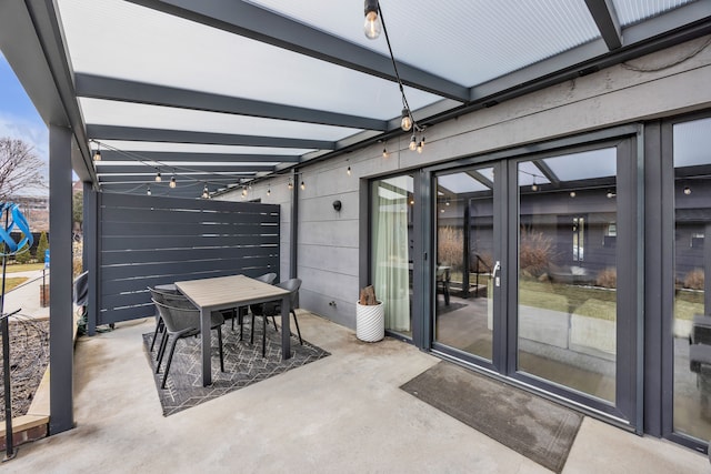 view of patio with outdoor dining area