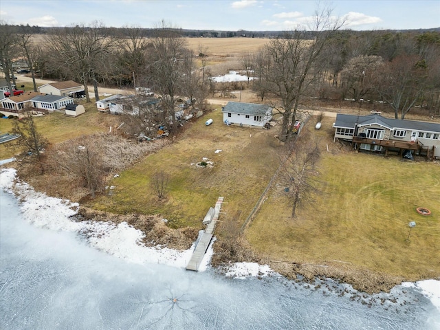 birds eye view of property featuring a rural view