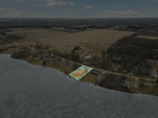 aerial view featuring a rural view