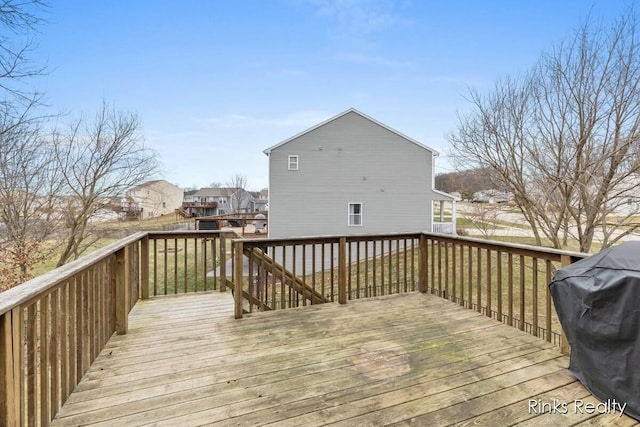 deck featuring area for grilling