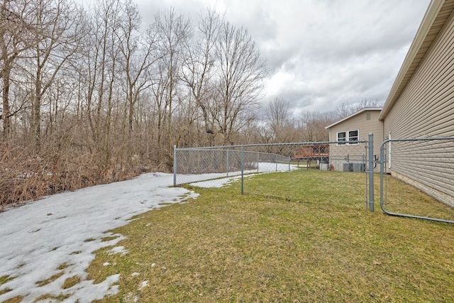 view of yard with a gate and fence