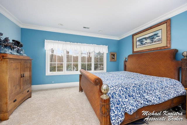 6862 Maplecrest Dr SE, Grand Rapids, MI 49546 - carpeted bedroom with baseboards, visible vents, and crown molding