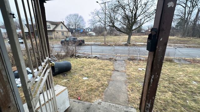 view of yard featuring fence