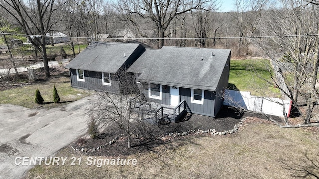 view of subject property