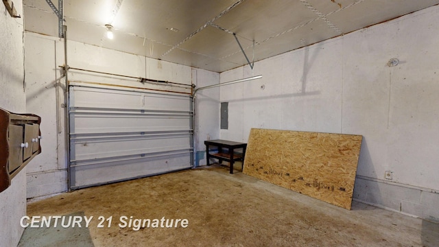 garage with electric panel