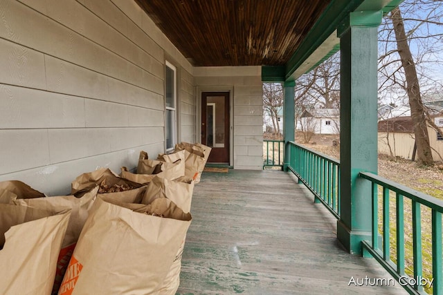 wooden deck with a porch