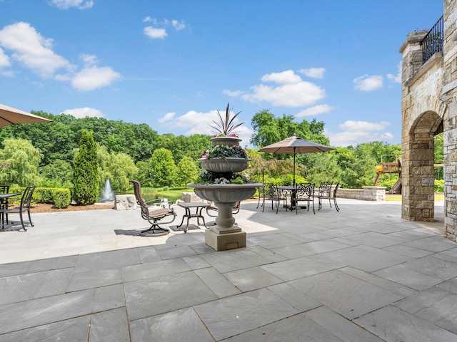 view of patio with outdoor dining space