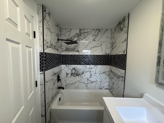 bathroom with shower / washtub combination and vanity