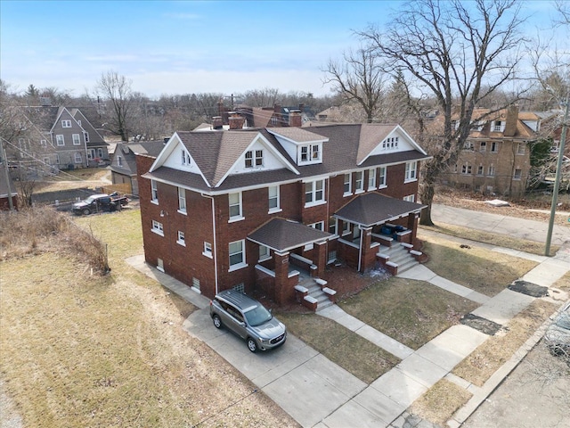 bird's eye view with a residential view