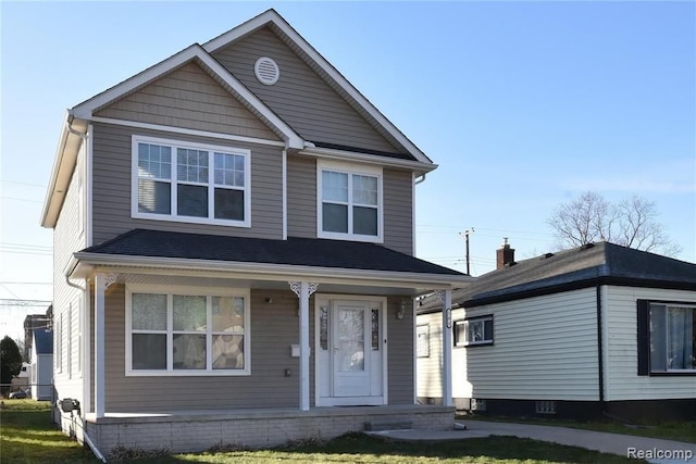 view of front of home with a porch