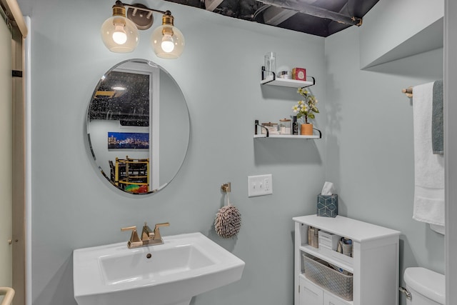 bathroom with a sink and toilet