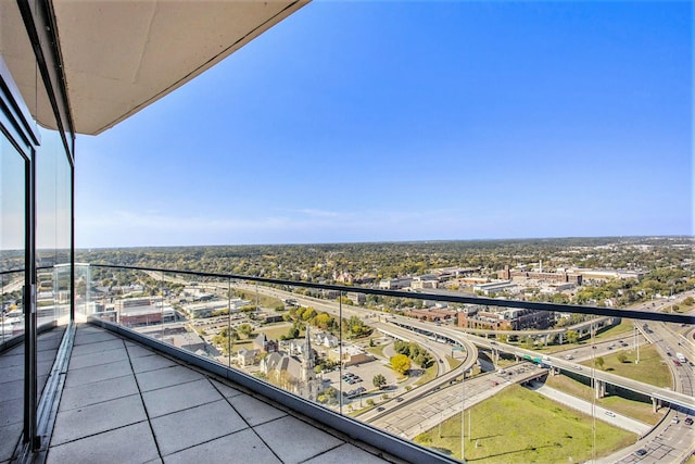 balcony with a view of city